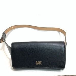 Michael Kors black leather belt bag